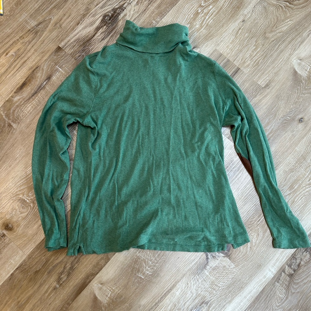 Ralph Lauren Green Ribbed Turtleneck Sweater